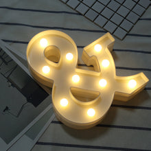 Load image into Gallery viewer, White Plastic Letter LED Night Light Marquee Sign Alphabet Lights Lamp Home Club Outdoor Indoor Party Wedding Home Decoration
