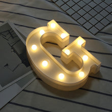 Load image into Gallery viewer, White Plastic Letter LED Night Light Marquee Sign Alphabet Lights Lamp Home Club Outdoor Indoor Party Wedding Home Decoration
