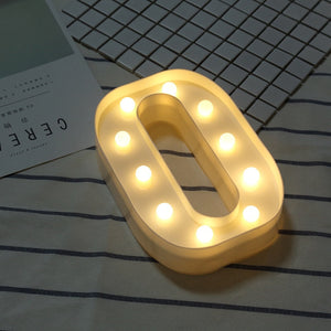 White Plastic Letter LED Night Light Marquee Sign Alphabet Lights Lamp Home Club Outdoor Indoor Party Wedding Home Decoration