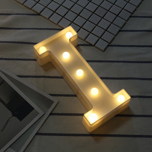 White Plastic Letter LED Night Light Marquee Sign Alphabet Lights Lamp Home Club Outdoor Indoor Party Wedding Home Decoration