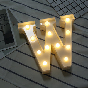 White Plastic Letter LED Night Light Marquee Sign Alphabet Lights Lamp Home Club Outdoor Indoor Party Wedding Home Decoration